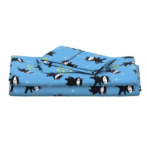 Cute Ninja Cats - Med Large - Cute Kids print Baby Boy super hero Stars