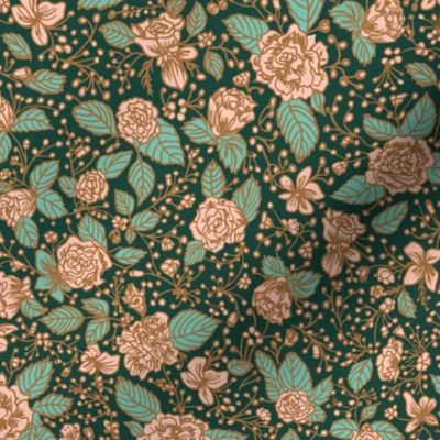 Rose florals  - Four color limited colors