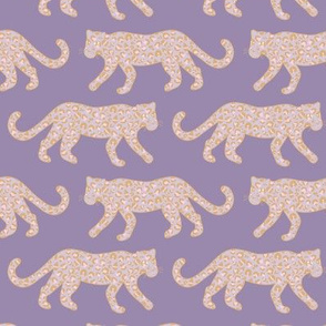 Kitty Parade - Pink on Lavender Purple - Medium Scale