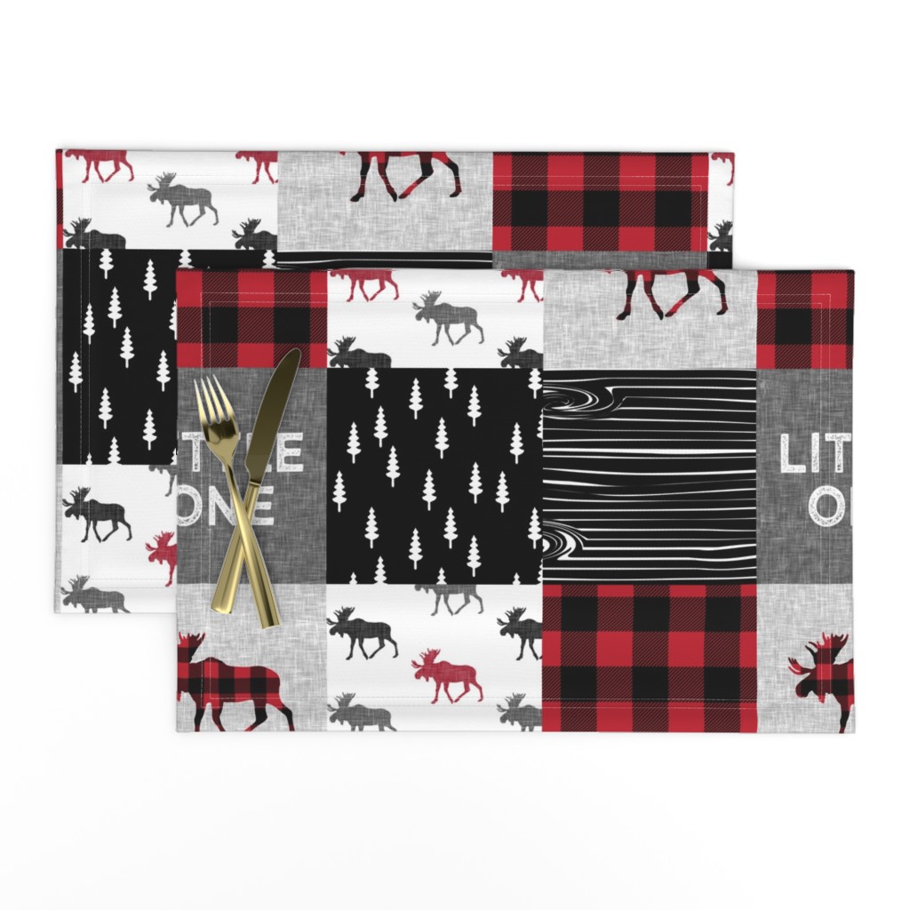 little one patchwork quilt top || moose buffalo plaid