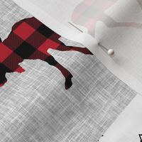 little one patchwork quilt top || moose buffalo plaid