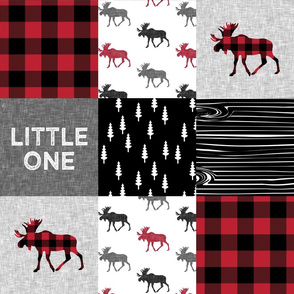 little one patchwork quilt top || moose buffalo plaid