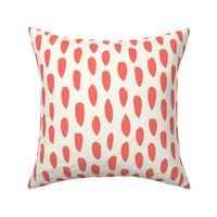 brush strokes - living coral on cream -  large