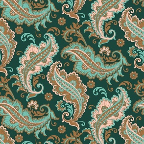 Intricate paisley pattern in the four colour challenge 