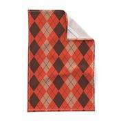 Argyle Plaid in Coral Brown and Beige