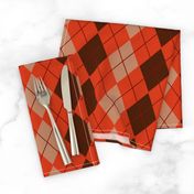 Argyle Plaid in Coral Brown and Beige