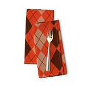 Argyle Plaid in Coral Brown and Beige