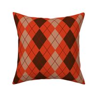 Argyle Plaid in Coral Brown and Beige