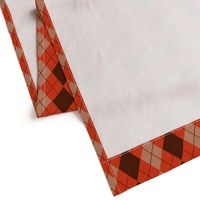 Argyle Plaid in Coral Brown and Beige