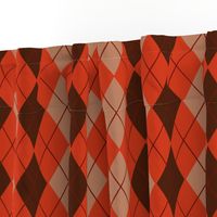 Argyle Plaid in Coral Brown and Beige