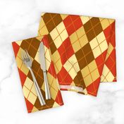 Argyle Plaid in Coral Brown Beige and Sand