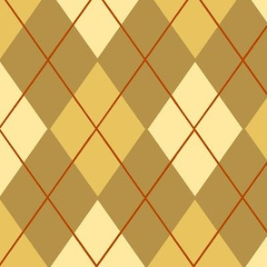 Argyle Plaid in Beige Sand and Cream