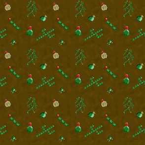 Crystal Cactus Mosaic | Retro Festive