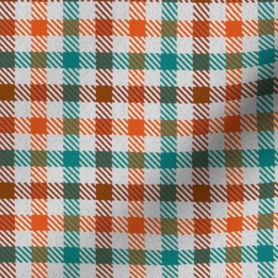 Custom Tri Color Brown Orange and Teal Gingham