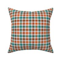 Custom Tri Color Brown Orange and Teal Gingham