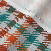 Custom Tri Color Brown Orange and Teal Gingham