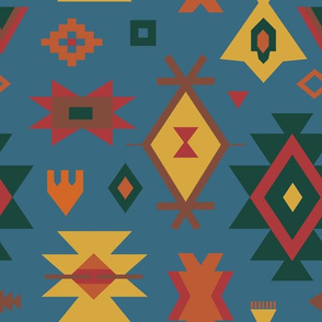 Autumn Kilim No. 1 in Teal