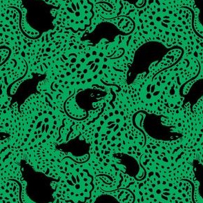 Paisley Rats Mosaic 5-inch green black