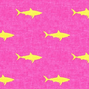 sharks (yellow on pink) - LAD19