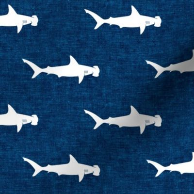 hammerhead sharks on dark blue - LAD19
