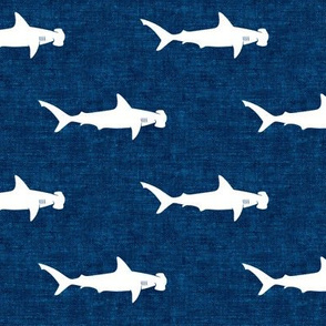 hammerhead sharks on dark blue - LAD19