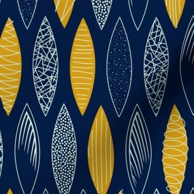 Leaves (Navy & Mustard)