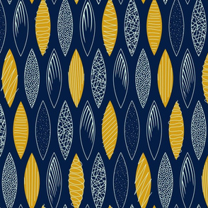 Leaves (Navy & Mustard)