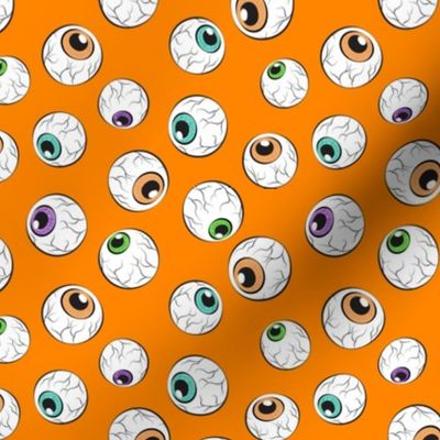 crazy eyes - eyeballs halloween on orange LAD19