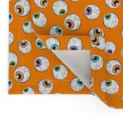 crazy eyes - eyeballs halloween on orange LAD19