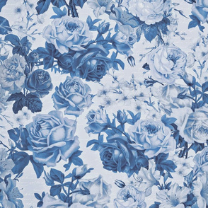 Blue Vintage Rose Pattern