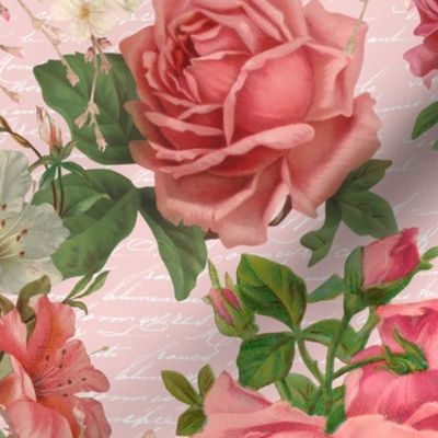 Nostalgic Vintage Roses Allover Pattern