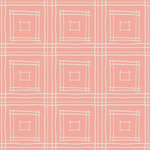 Hand-drawn Squares in Coral and Gray