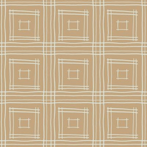 Hand-drawn Squares in Latte Brown and Gray