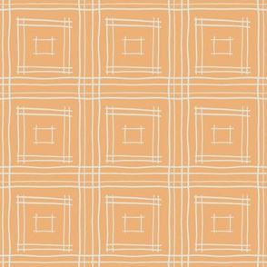 Hand-Drawn Squares in Peach and Gray