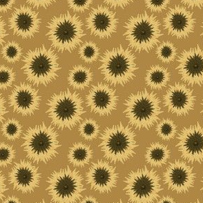 mexican sunflower pattern on mustard
