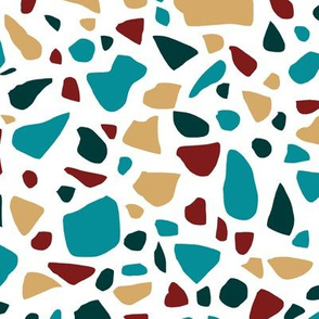 Terrazzo 2 in Teal Forest Green Sand and Maroon