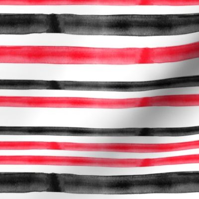 red and black watercolor stripes - C19BS