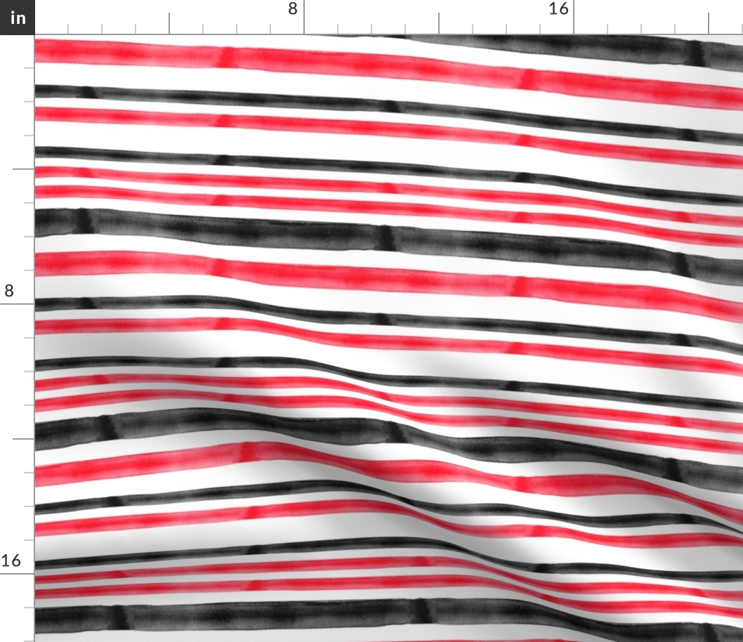 red and black watercolor stripes - C19BS