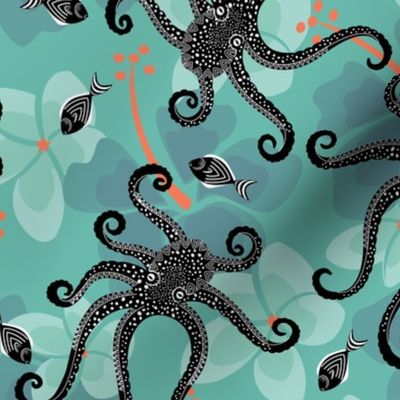 tropical bkgd-dotty octopus 