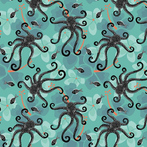 tropical bkgd-dotty octopus 