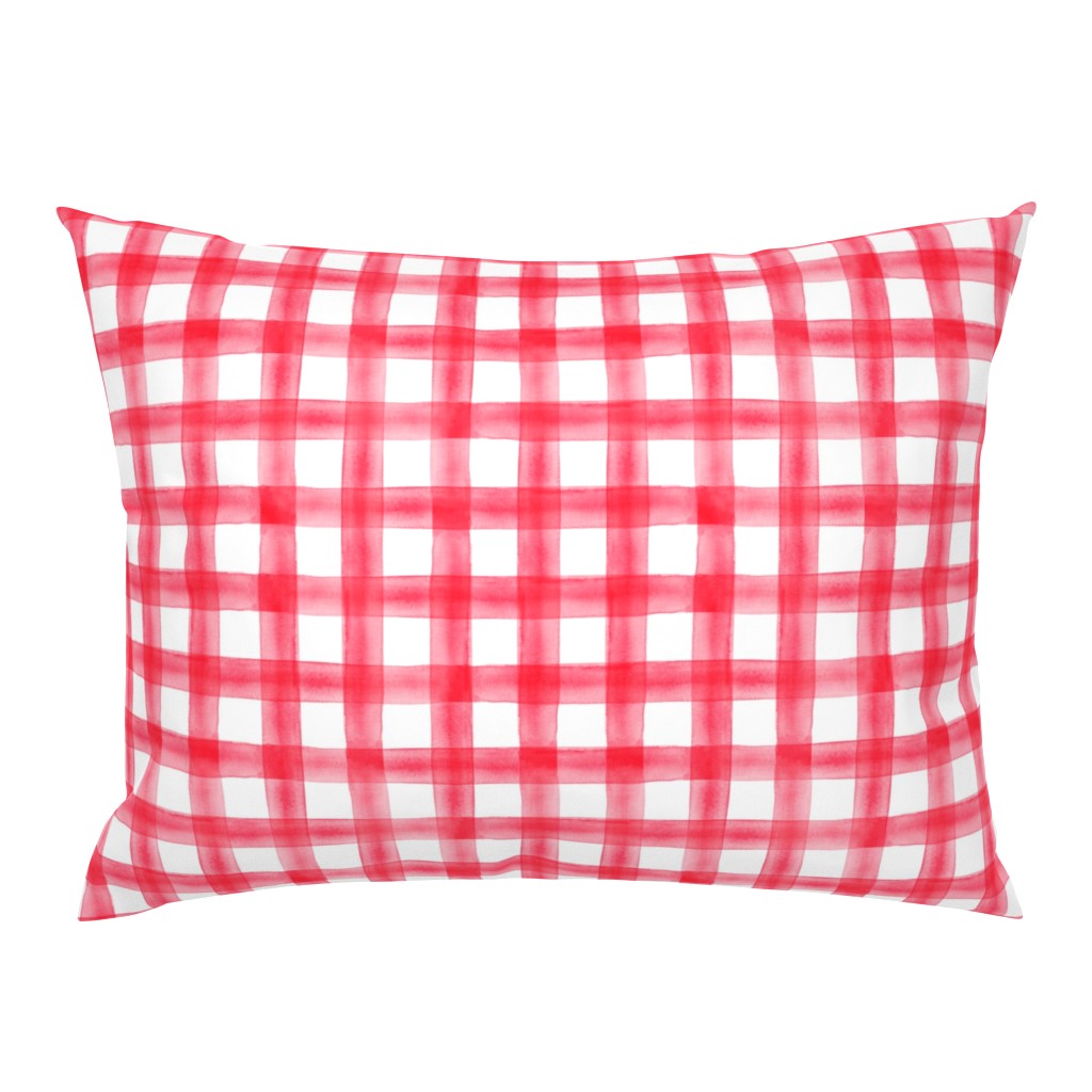 watercolor plaid - scarlet on white - C19BS