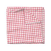 Watercolor plaid - window pane plaid - scarlet - C19BS