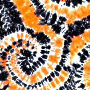 Black Orange Tie Dye Fabric, Wallpaper and Home Decor