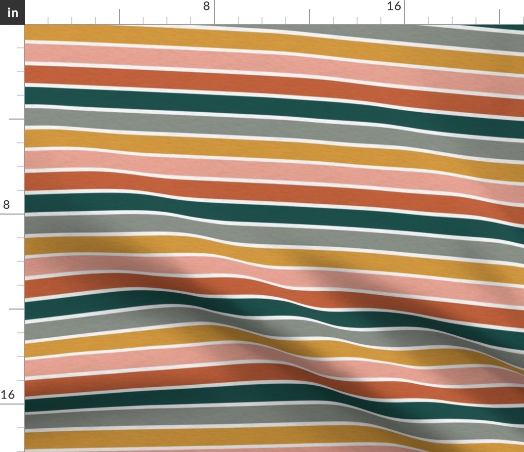 Dusty Jewel Vintage Stripe (B) - 3/4"