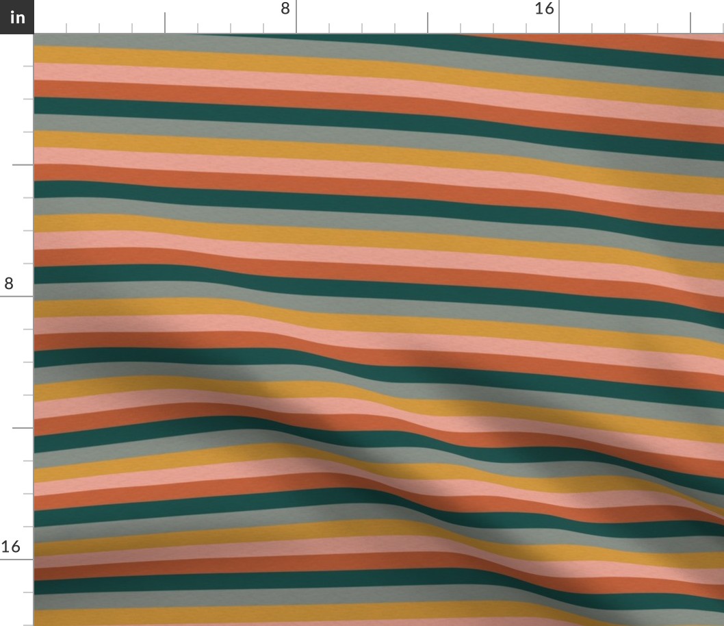 Dusty Jewel Vintage Stripe (C) - 1/2"