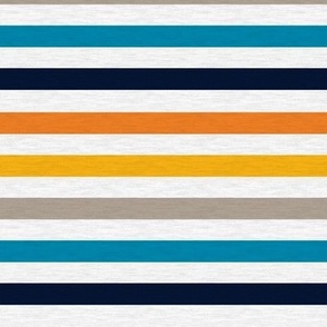 Playful Blue Vintage Stripe (A) - 1/2"