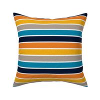 Playful Blue Vintage Stripe (B) - 1"