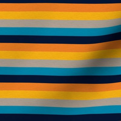 Playful Blue Vintage Stripe (C) - 1/2"