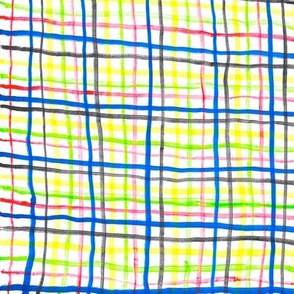 PRIMARILY PLAID DOODLE-RGBYBW