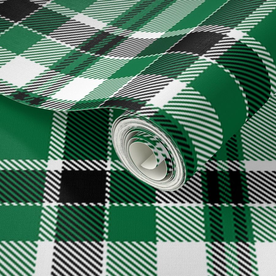 Plaid in Green White and Black